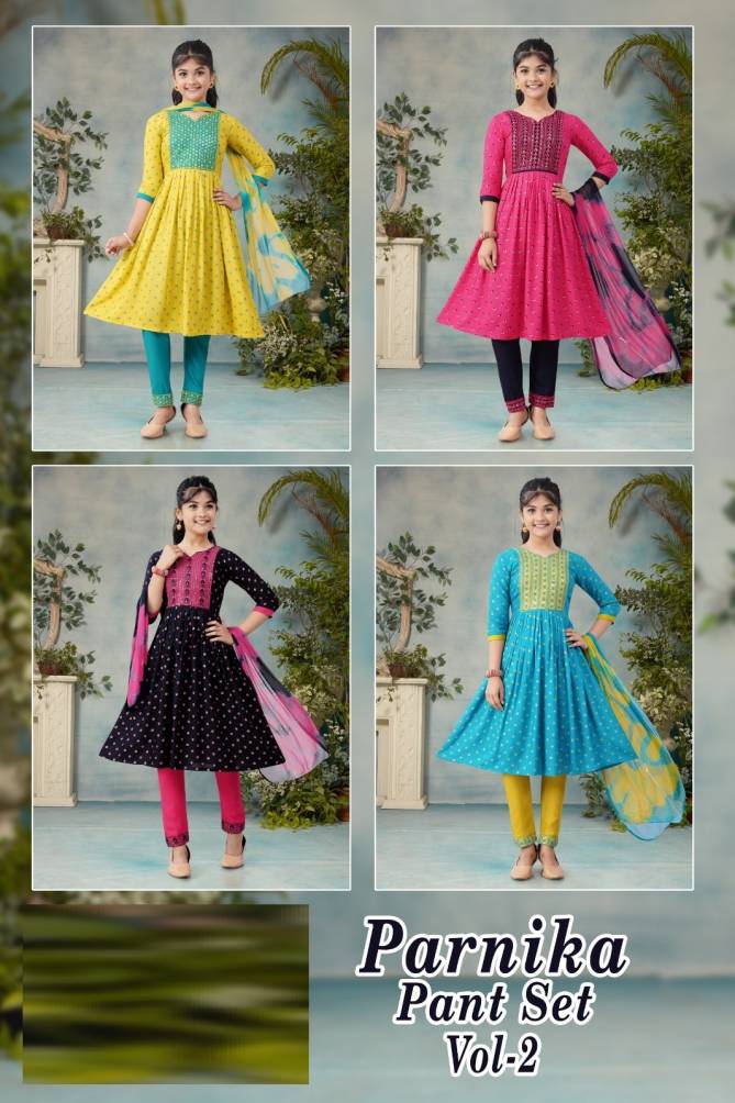 Kids Parnika Pant Set Vol 2 Girls Wear Kurti With Bottom Dupatta Wholesale Price In Surat
